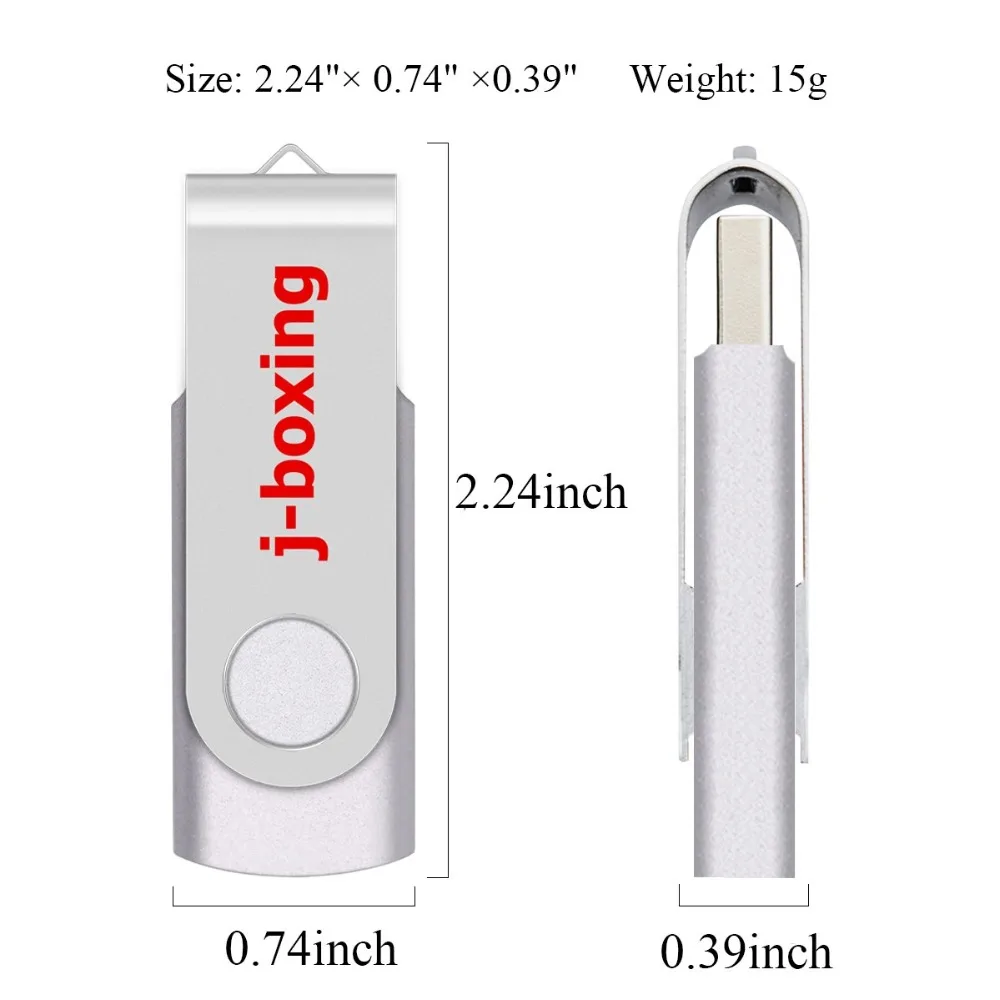 J-бокс, 100 шт., 16 ГБ, USB флеш-накопитель, складной, металлический USB флеш-накопитель, карта памяти, Вращающаяся ручка-накопитель, полная емкость, 64 Мб-32 Гб, ПК