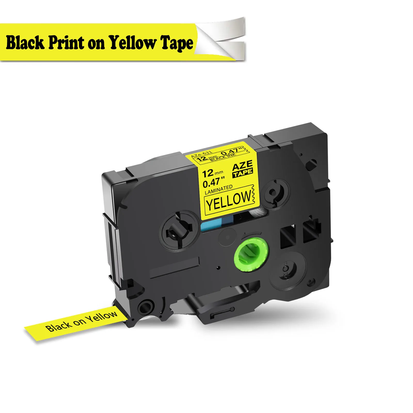 

6Pcs Black Print on Clear White Red Blue Yellow Green 0.47" Label Tape Compatible for Brother TZ TZe 131 231 431 531 631 731