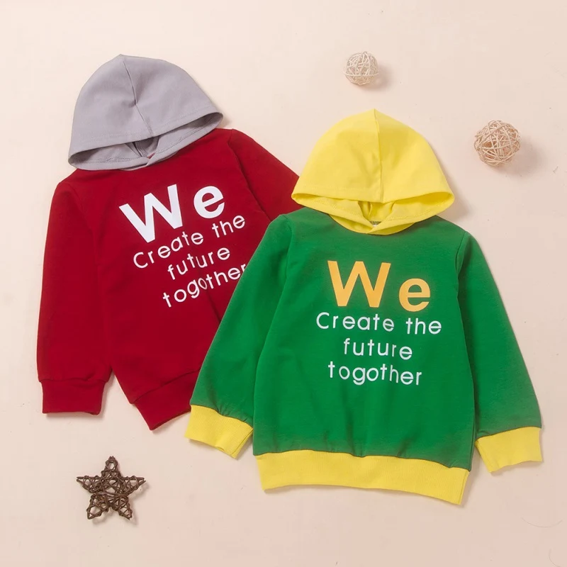 

Baby Autumn Clothing Kids Boys Fashion Letters Print Hoodie Tops Children Casual Cotton Sweatshirt Outerwear New