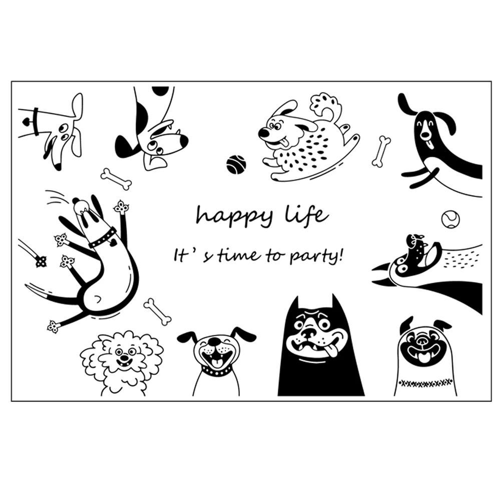 

Cartoon Animal Dog Clear Stamps For DIY Scrapbooking Card Making Silicone Stamps Fun Decoration Supplies