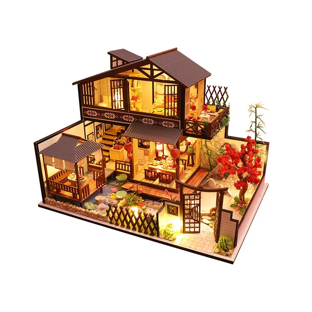 Игрушки HIINST для детей деревянный имитационный кукольный домик сделай сам модель