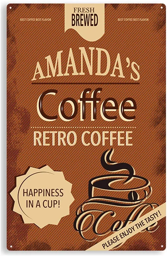 

aianhe Personalized Metal Sign, Retro Coffee Metal Wall Sign Creative Wall Plaque Poster Wall Home Decoration