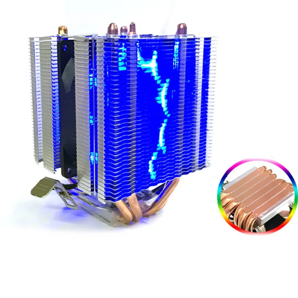 AVC Чистая медь 6 тепловая трубка 3 pin процессор теплоотвод AMD 1155 1156 настольный компьютер процессор вентилятор кулер теплоотвод один или двойной ветер