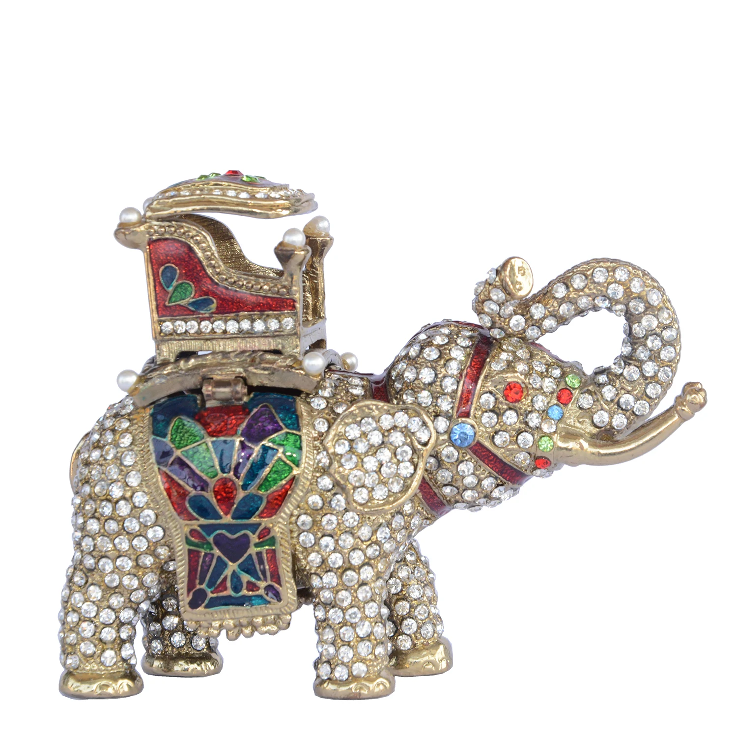 Стразы слон с украшением в виде кристаллов инкрустированная Ювелирная шкатулка