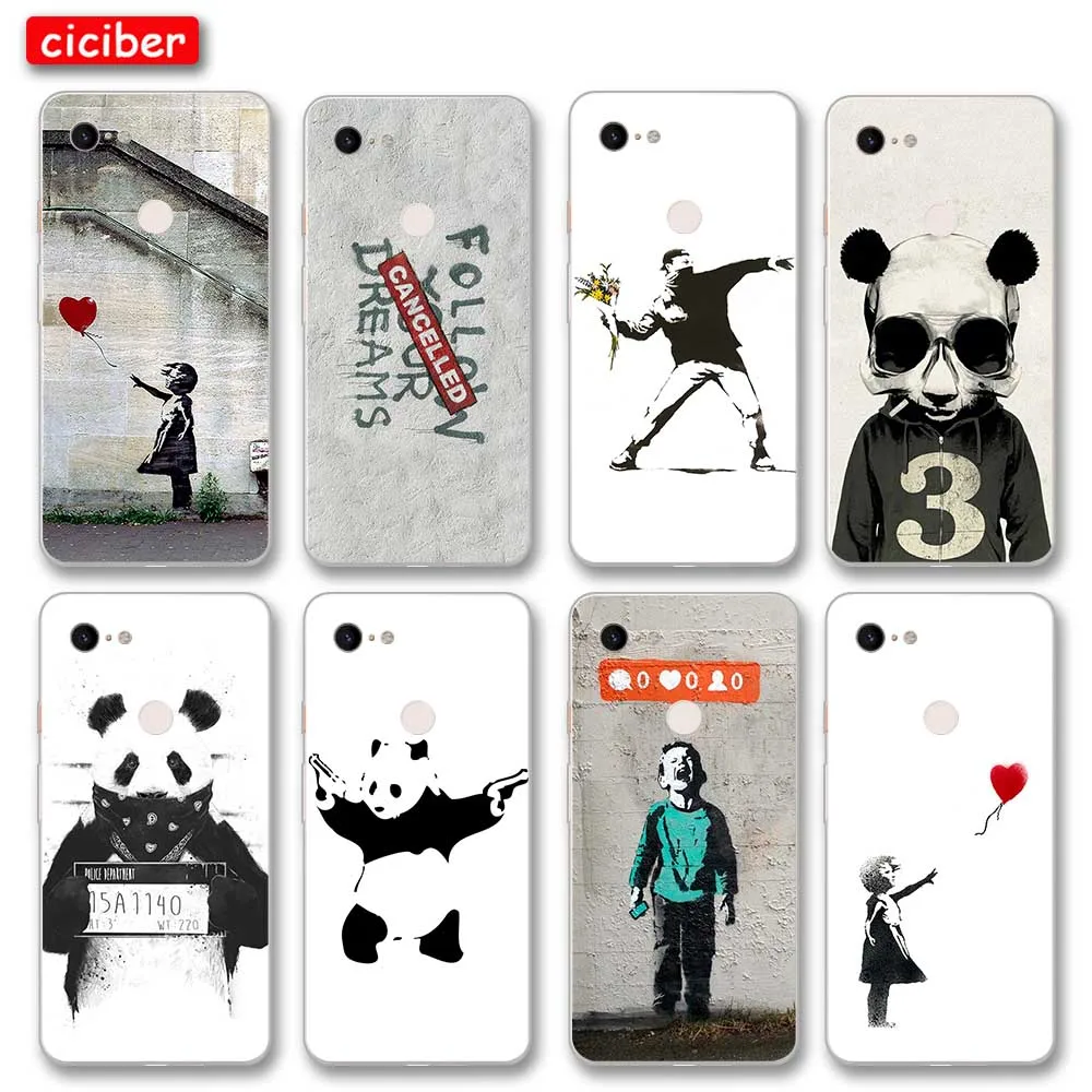 

Banksy Painting Phone Case For Google Pixel 4 5 3 2 XL Cover for Pixel 3a 4a 5G XL Soft Silicone TPU Shockproof Protection Funda