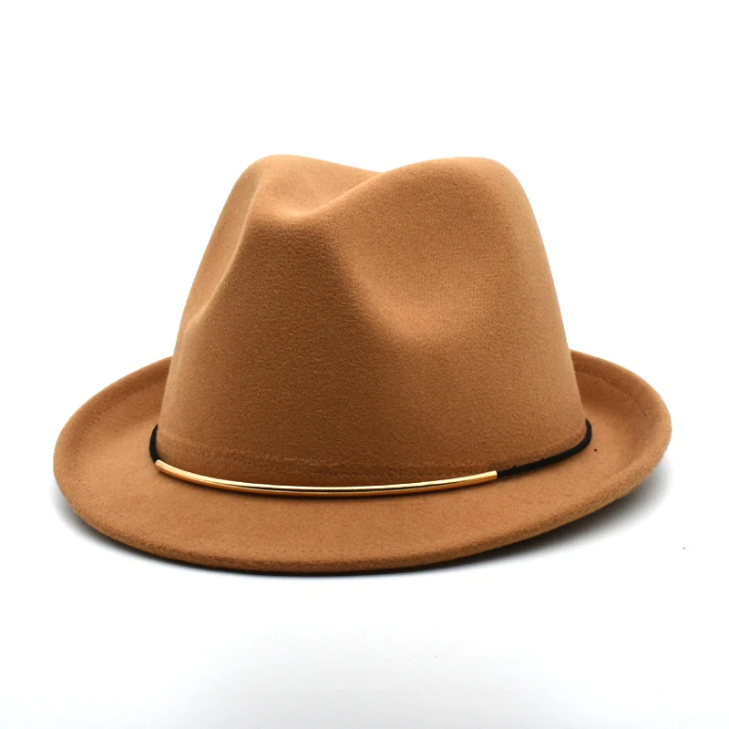 Women's Black Felt Hat Women's Fedora Hat British Retro Top Hat Women's Flat-brimmed Hat Men's Street Gambler Hat F24