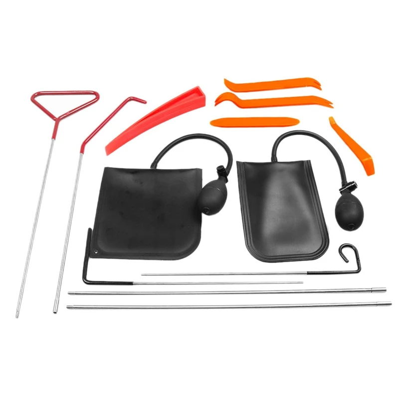 

13Pcs Emergency Tool Car Window Door Key Lost Kit with Inflatable Air Pump Wedge Air Wedge Pry Tool Open Unlock Pad Tool