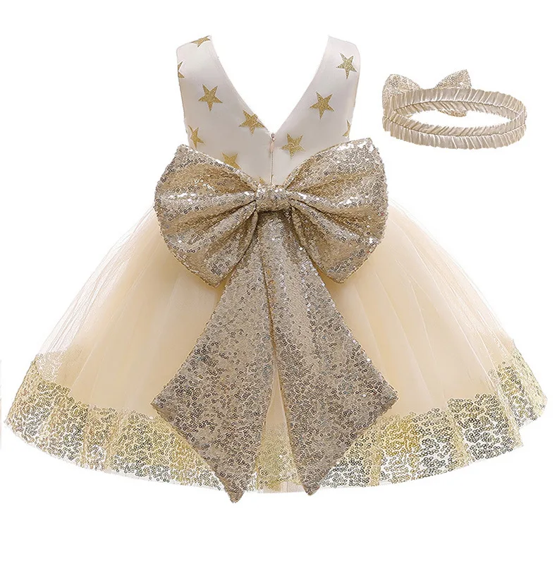 Детская одежда юбка с блестками в виде звезд платье принцессы для маленьких