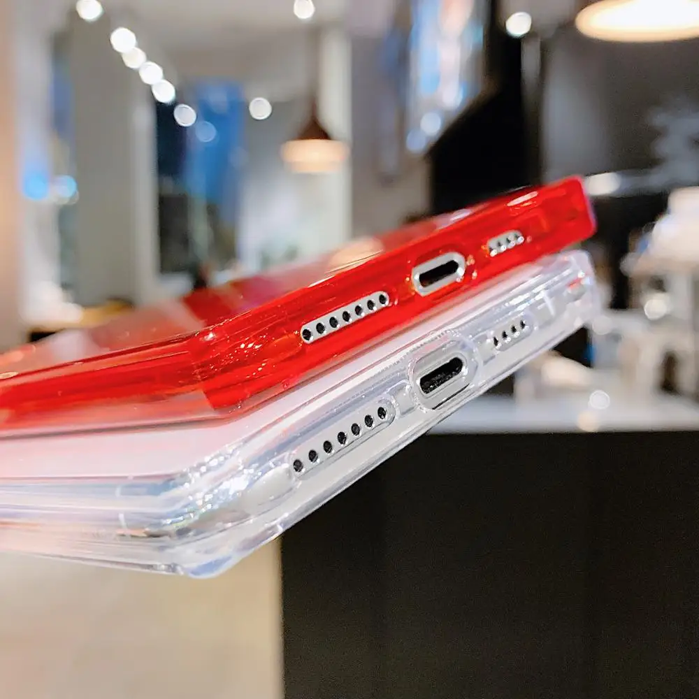 Модный квадратный сверкающий чехол для телефона iPhone 11Pro max X XS XR MAX 8 7 6 6S Прозрачный