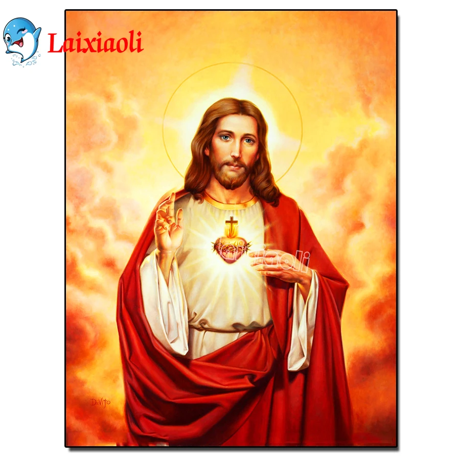 

sale 5D Round diamond painting Jesus diy diamond painting embroidery cross stitch Home Decor mosaic religious for people gift