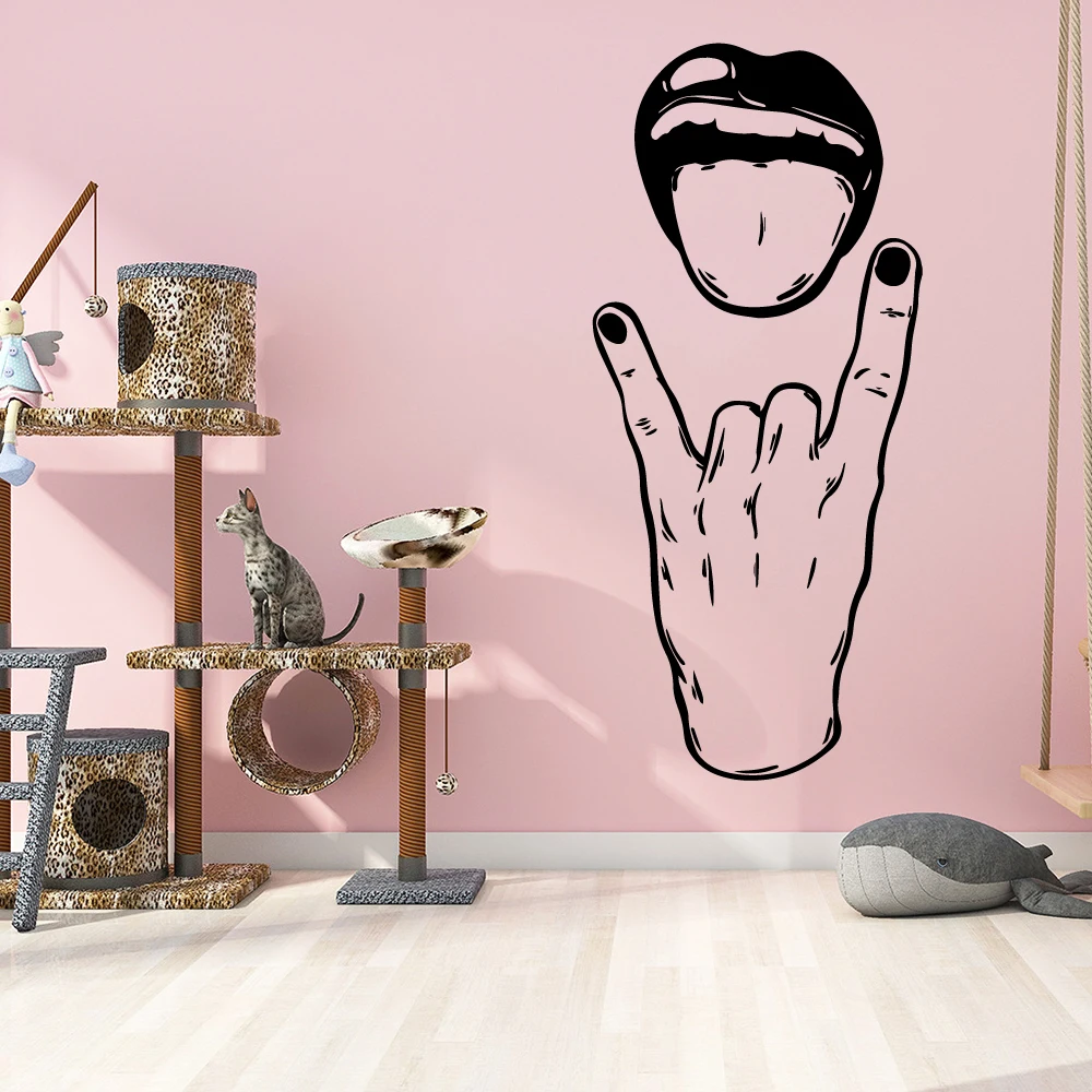 Красочные настенные стикеры в стиле рок н ролл самоклеящиеся художественные