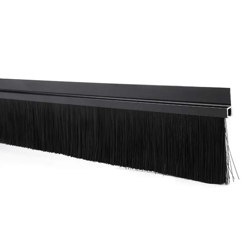 

1Pcs Door Bottom Scanning H-Shaped Aluminum Alloy Base Black Brush