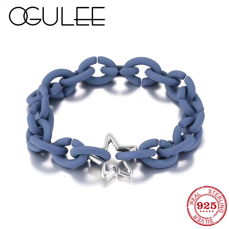 Модные женские ювелирные изделия Звездные Бусы замок океан синий Шарм браслет