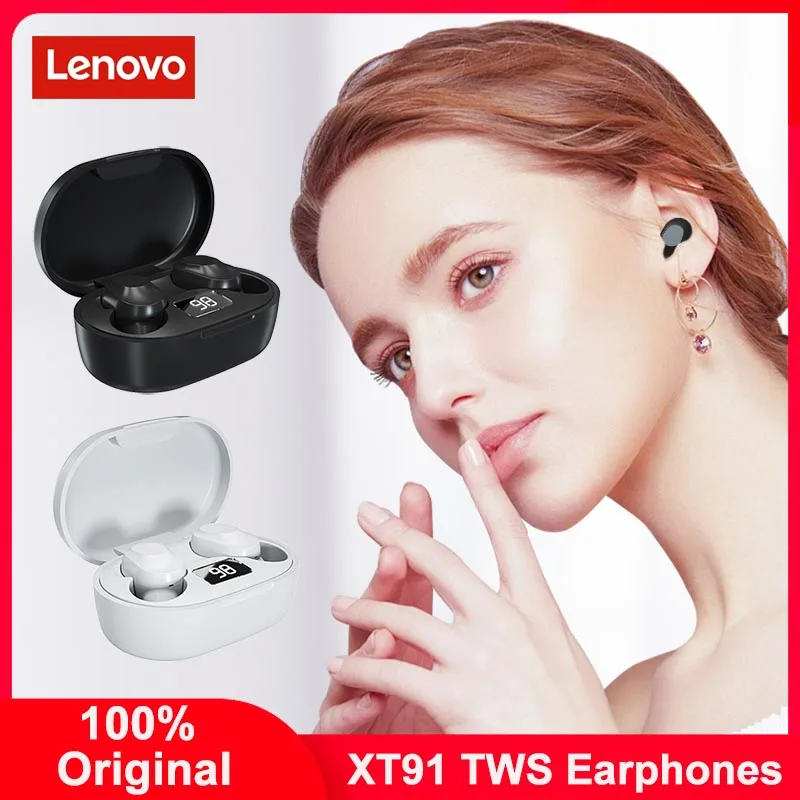 

Original Lenovo XT91 TWS Bluetooth Earphones Wireles Headphones AI Control Gaming Headset Stereo bass With Mic Noise Reduction