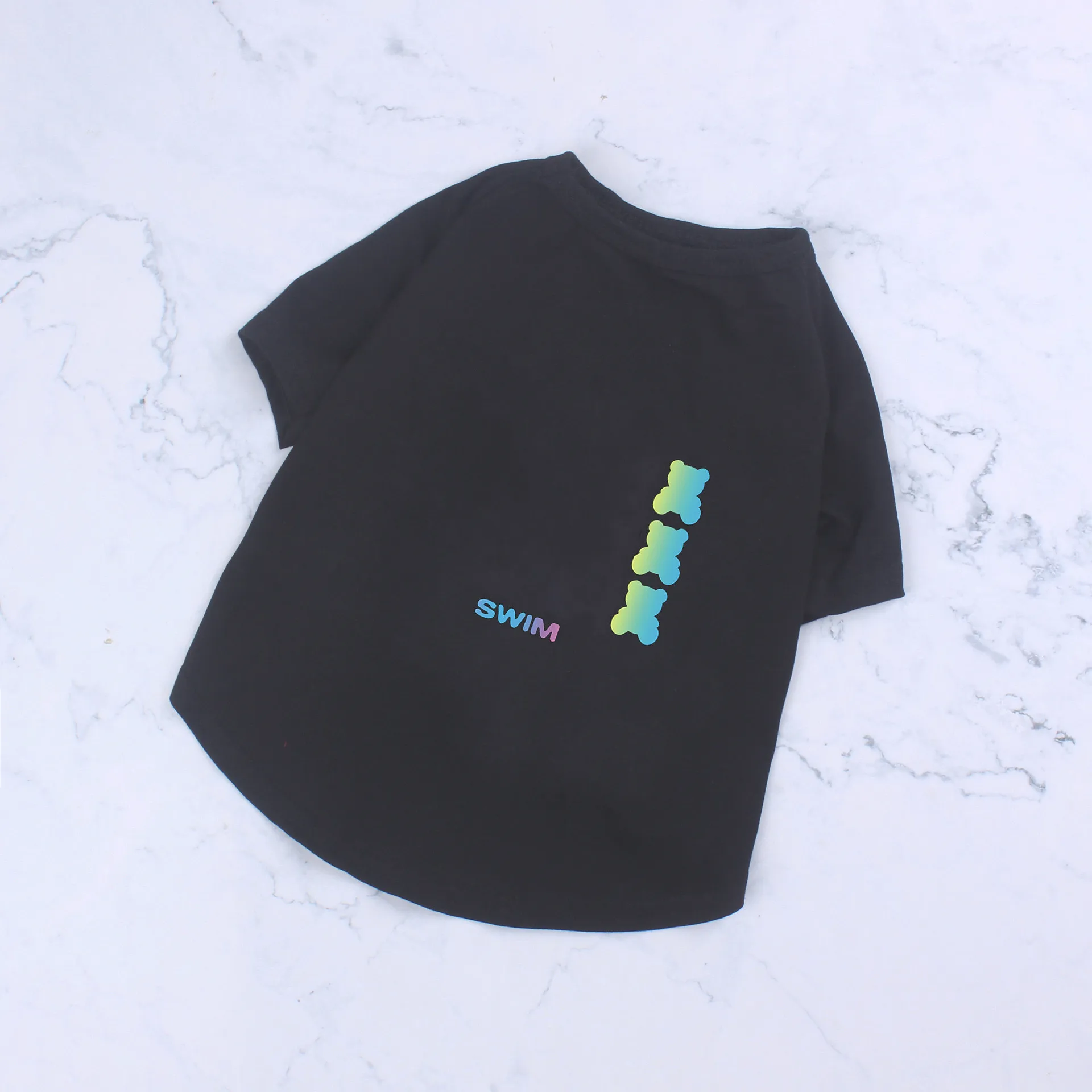 Красочным принтом панель в форме французского бульдога футболка модные летние