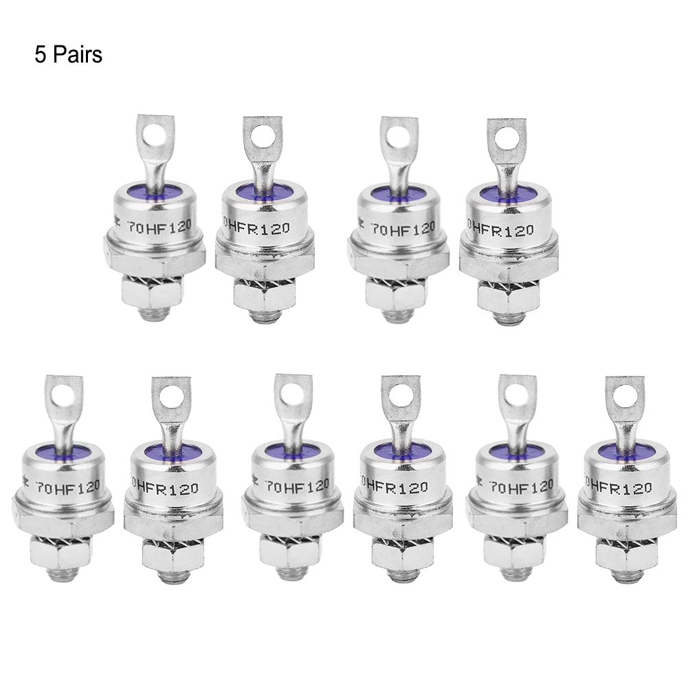 

5 Pairs Rectifier Diode Spiral 70HFR120/70HF120 Suitable For Charging Batteries, Converter And Power Supply