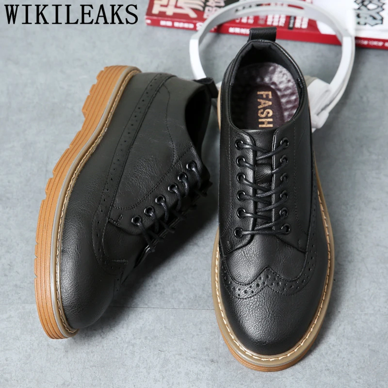 Туфли-Броги мужские летние повседневные кожаные | Обувь