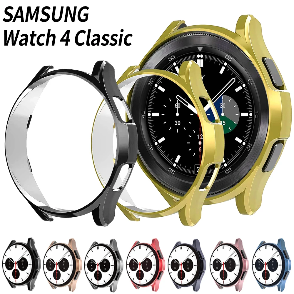 

TPU Watch Cover for Samsung Galaxy Watch 4 Classic 42mm 46mm Plated Soft Case Shockproof Transparent Shell for Smartwatch