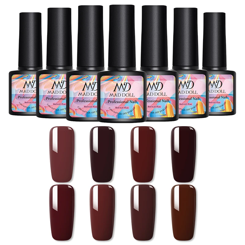 MAD DOLL серия карамель Цветной Гель лак впитывающий УФ для дизайна ногтей своими