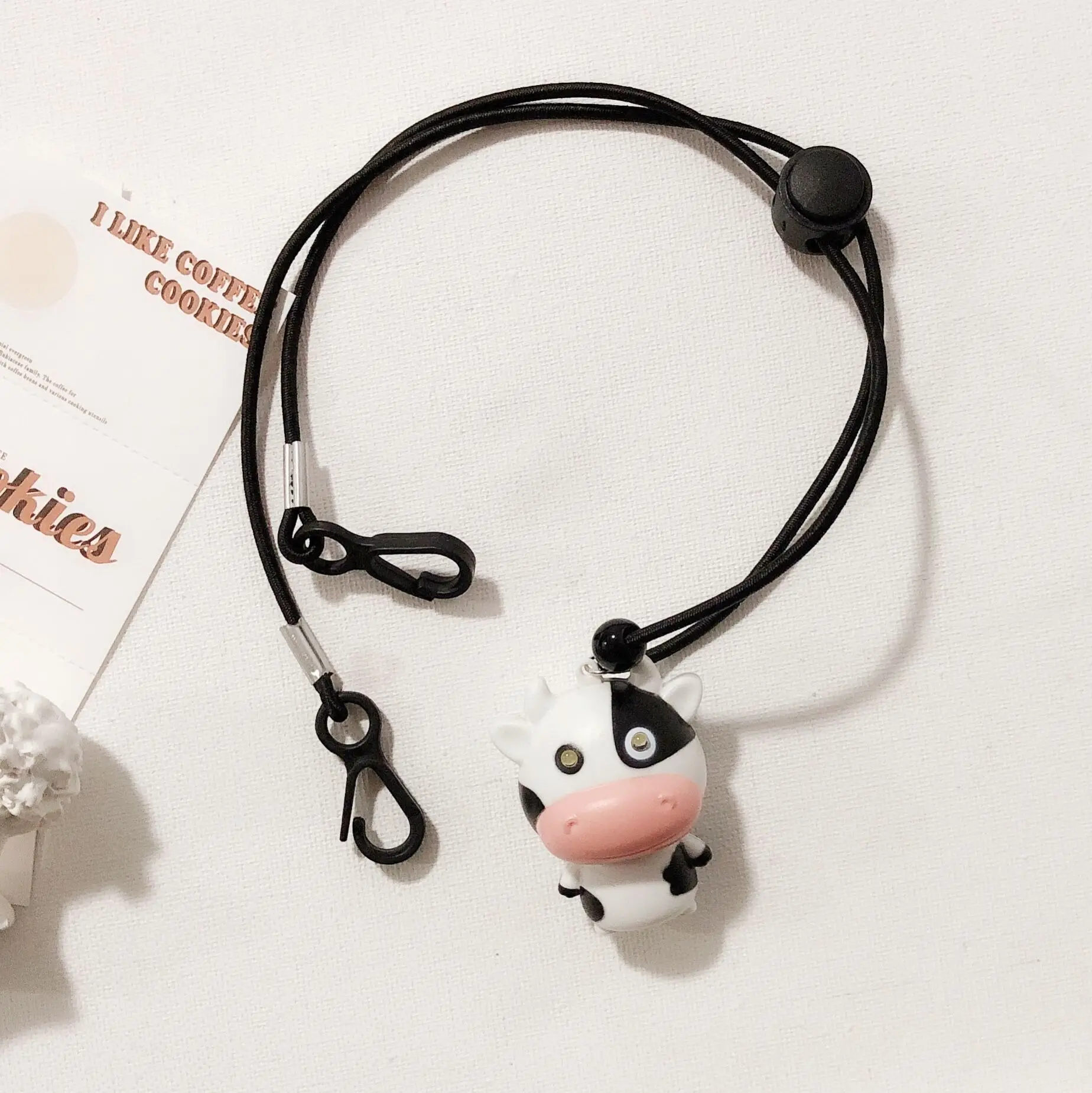 Новый креативный шнурок для очков в виде маски коровы из мультфильма черно-белый