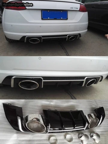 Для Audi TT 2015-2020 TT ABS диффузор, губа на задний бампер спойлер выхлопной автомобильный стайлинг (подходит только для стандартного TT)