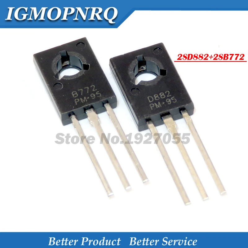 

20PCS/lot 2SD882 2SB772 TO-126 ( 10PCS D882 + 10PCS B772 ) TO126 IC new and original