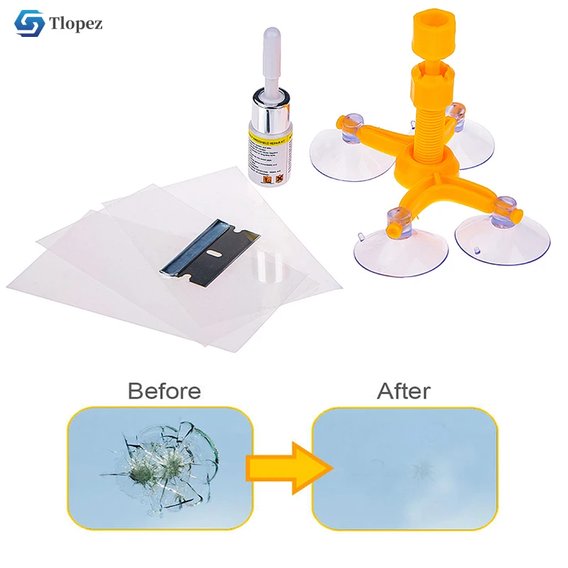 

Windshield Repair Kit Quick Fix Car Cracked Glass Windscreen Fillers Adhesives Sealants Tool Resin Sealer Auto Screen Polishing