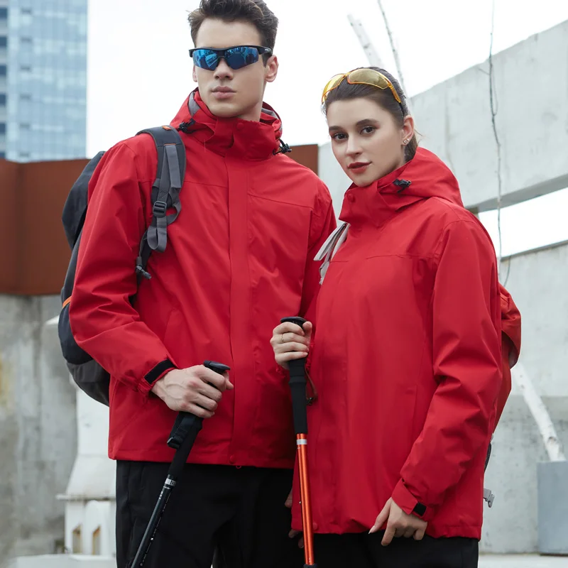 Мужская куртка 3 в 1 для кемпинга и походов осенняя Черная спортивная улицы