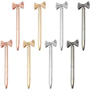 10 шт.лот 2020 Прямая поставка с фабрики Новый продукт твист креативная оптовая продажа металлическая шариковая ручка с галстуком-бабочкой и логотипом на заказ