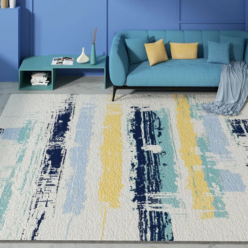 

Nordic Style Carpet For Living Room Abstract Modern Art Bedroom Carpet Mousse Velvet Fluffy Rugs Home Area Room Luxury Study