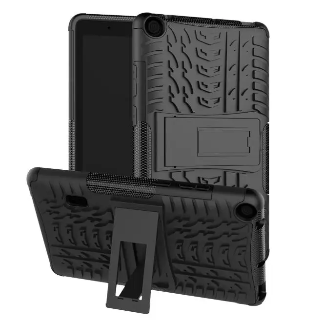 Детский силиконовый чехол для мальчика Gilr+ жесткий чехол для ПК для huawei T3 7 WiFi чехол BG2-W09 7 дюймов версия Подставка для планшета защитная оболочка+ ручка - Цвет: Черный