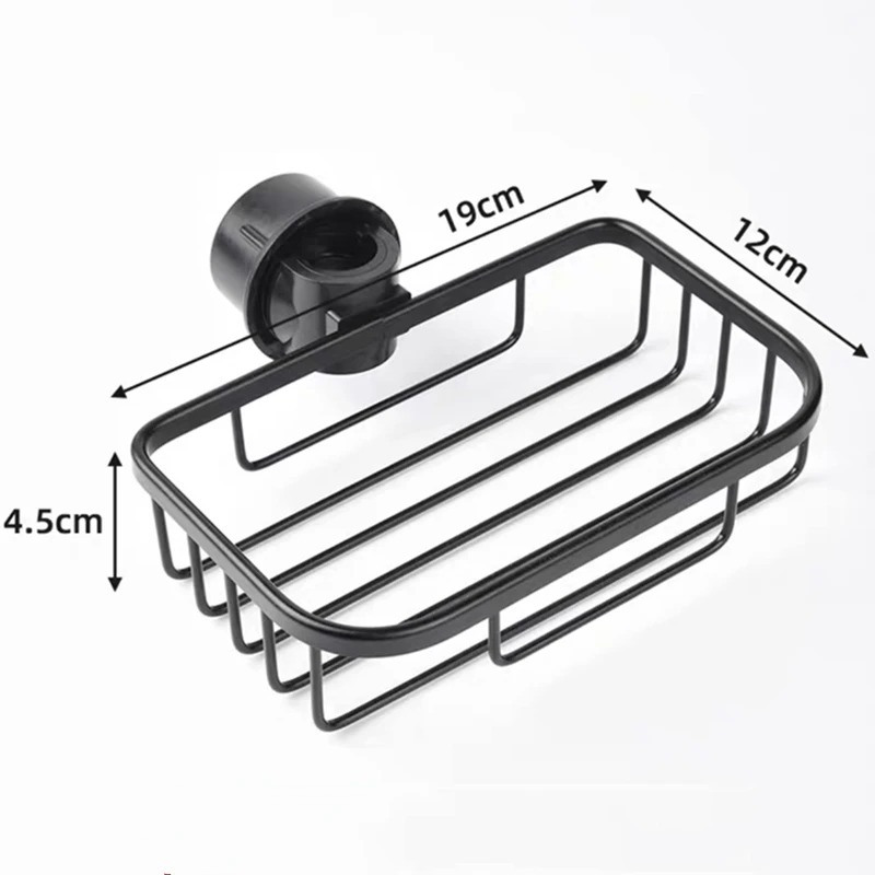 

Bathroom Shelf Black Aluminum Shower Storage Basket Rack Adjustable Faucet Drainage Shelf Black Kitchen Sundries Storage Rack