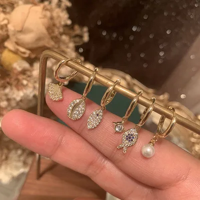 

Starfish Small Fish Earrings Sweet Pearl Temperament Online Celebrity Earrings For Female Gorgeous New Fashion Style 2021