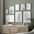 Абстрактный плакат с изображением листочков, скандинавский холст, настенная живопись с принтом, картина природы, минималистическая картина, Скандинавское украшение