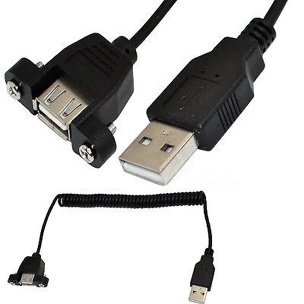 USB 2 0 B мама Панель Крепление к A папа спиральный кабель адаптера 1 5 м|Кабели для