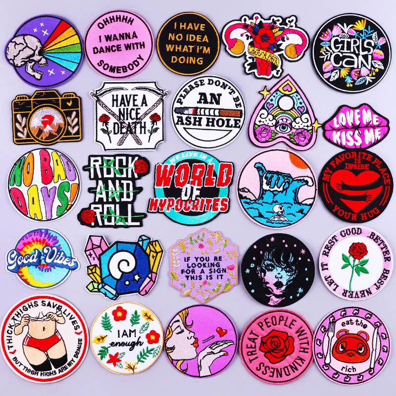 Мультяшная вышивка в виде букв розы нашивка на одежду самодельные наклейки для