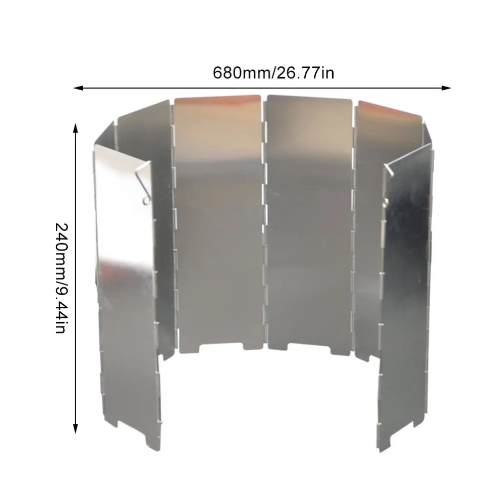 

2021 NEW Outdoor Camping Stove Stove Windshield Aluminum Alloy Foldable With Plug Windproof 8/10 Piece With Cloth Bag