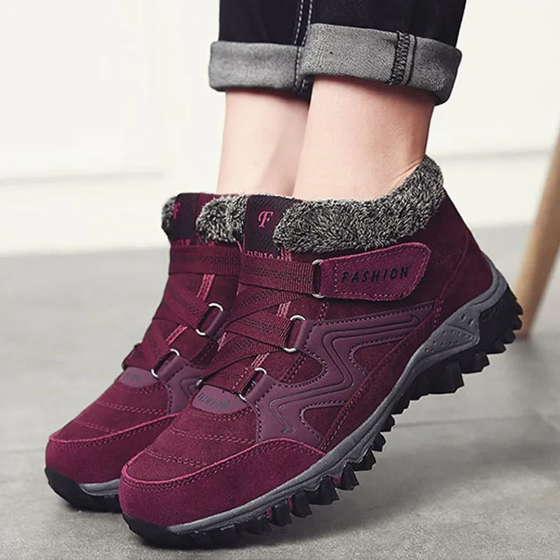 Новая женская обувь женские ботинки без застежки теплые плюшевые зимние зимняя