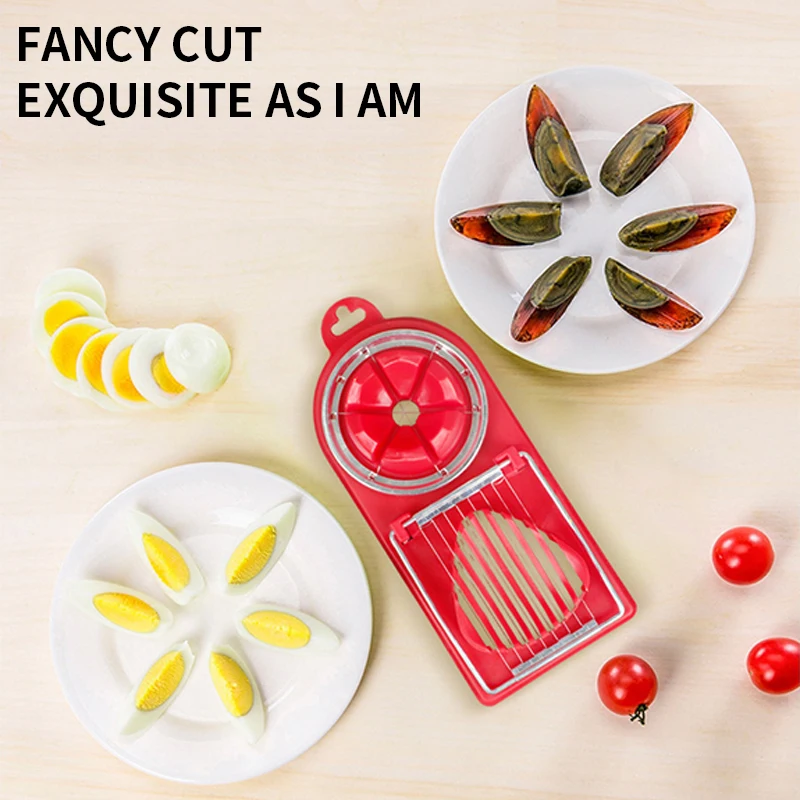 

Stainless Steel Eggs Slicer Boiled Egg Cutting Tool Mushroom Tomato Fruits Cutter Kitchen Practical Cutting Wires Accessories