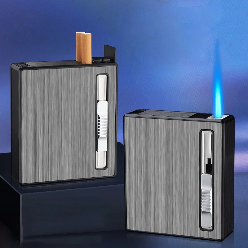 

Multifunction Cigarette Case With Lighter Windproof Torch Gas Lighters Light and easy to carry Waterproof Metal