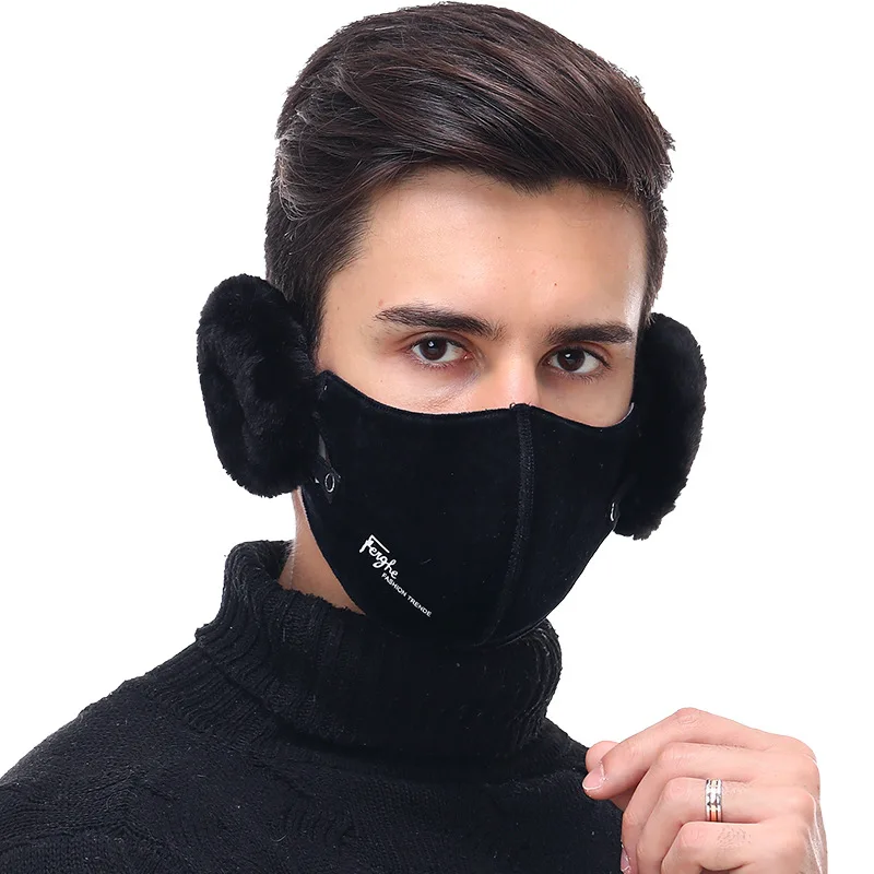 

Women Earmuff Mouth Cover Outdoor Men Velvet Muffler Earmuffs Breathable Windproof Female Riding Removable Earlap Unisex Winter
