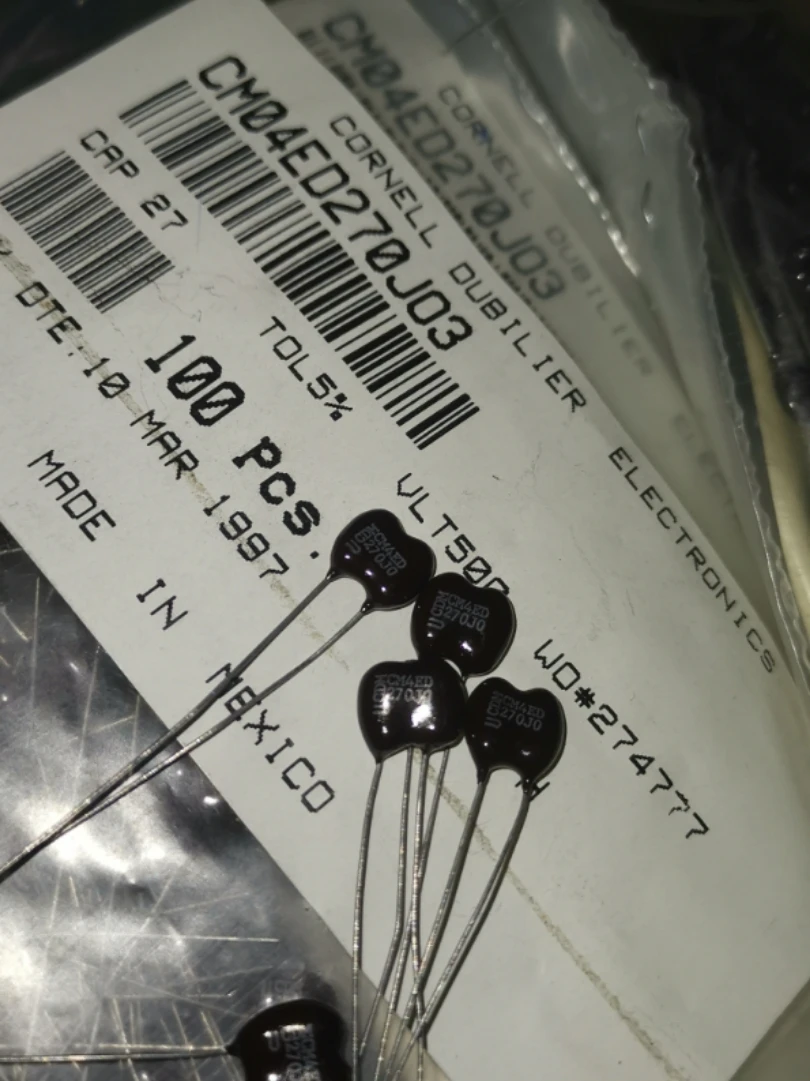 

Слюдяной конденсатор CM04ED270J03 500V27PF CDM серебристого цвета 27 ПФ 27P, 20 шт./50 шт., бесплатная доставка