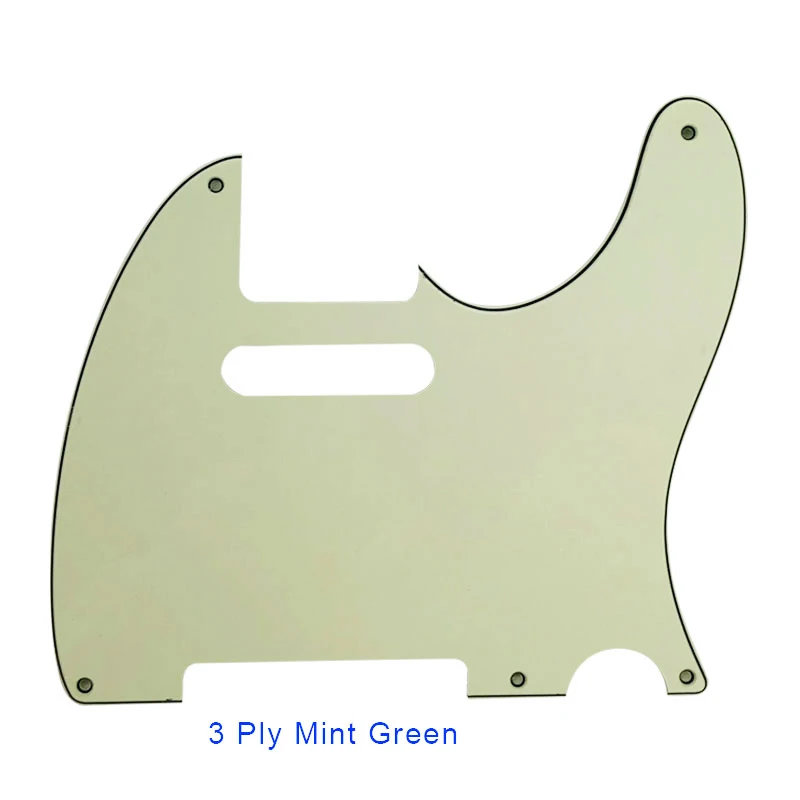3 ply Mint green Pleroo гитары Запчасти разные цвета на выбор 5 винтовых отверстий накладку для нас Стандартный 52 год Tele гитара Telecaster защитная пластина - Цвет: 3 ply Mint green