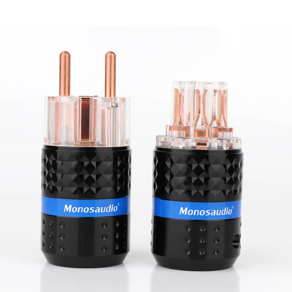 

Monosaudio E103/F103 hifi audio pure copper EU power plug hi-end EU AC power adapter connector for DIY schuko power cable