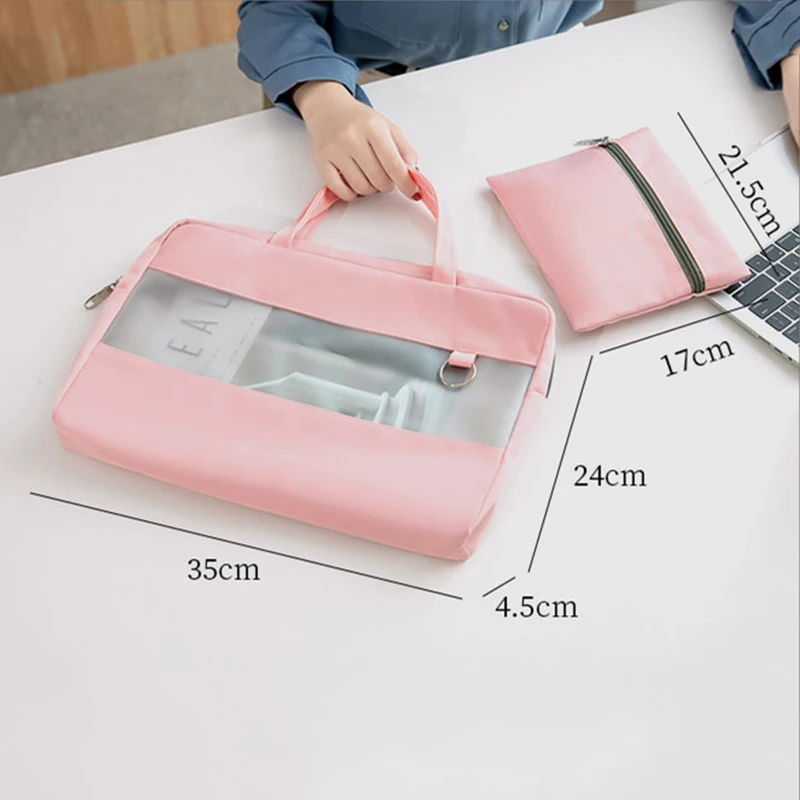 Multifunctional Briefcases Waterproof A4 Document Laptop Organize Bag Travel File Power Bank Phone Storage Handbag Accessories