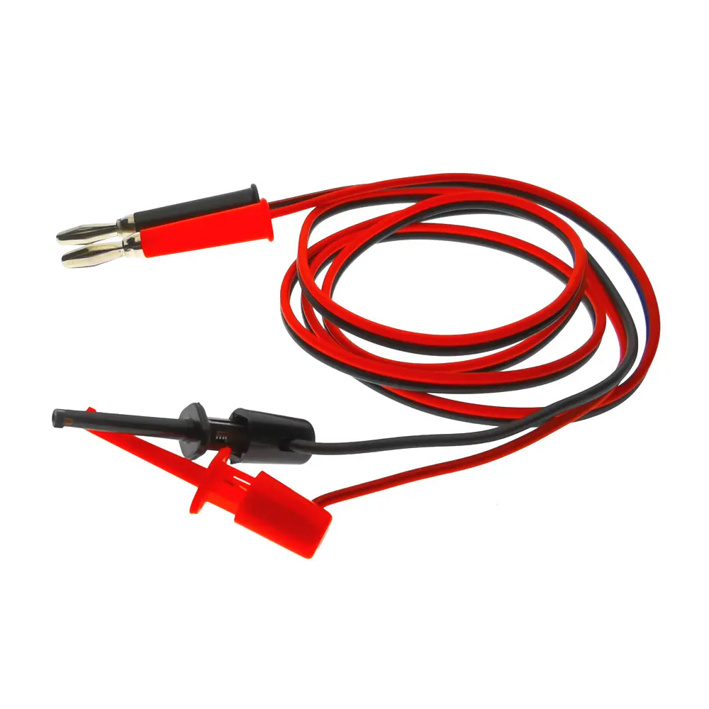 

1M New Test Hook Clip To Straight Banana Plug Connector Lead Cable