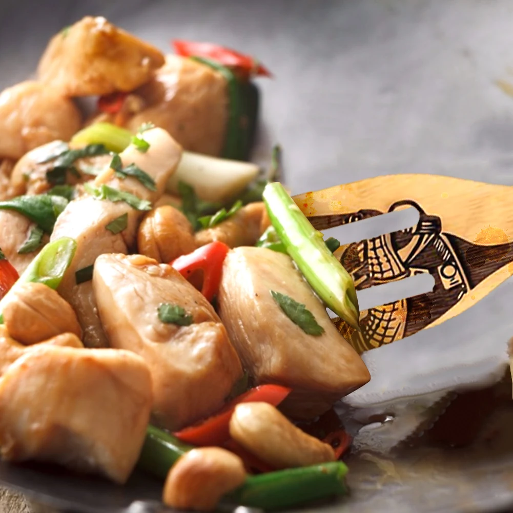 Лопатки деревянные бамбуковые для Хэллоуина 5 шт.|Украшения своими руками