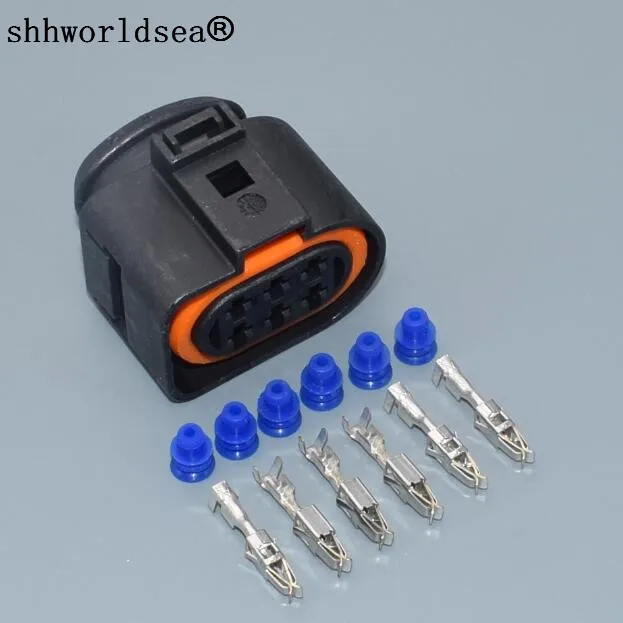 

Shhworldsea 6 Pin 3.5 MM Wiring Female Plug LSU 4.2 Waterproof Oxygen Sensor Connector For VW AUDI PASSAT 1J0973733