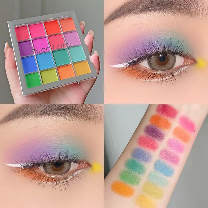 16 цветов Перламутровые блестящие мерцающие тени для век Палитра водостойкий