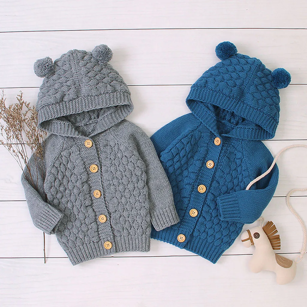 Демисезонный кардиган для новорожденных девочек и мальчиков одежда зимняя